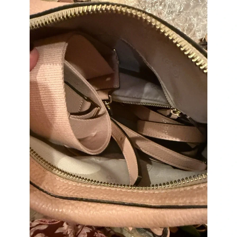 Tory Burch Thea‎ Web Small Satchel Bag & Wallet Set Pink Moon 2 Straps 796$